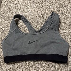 Nike Women's Charcoal and Black Sports Bra